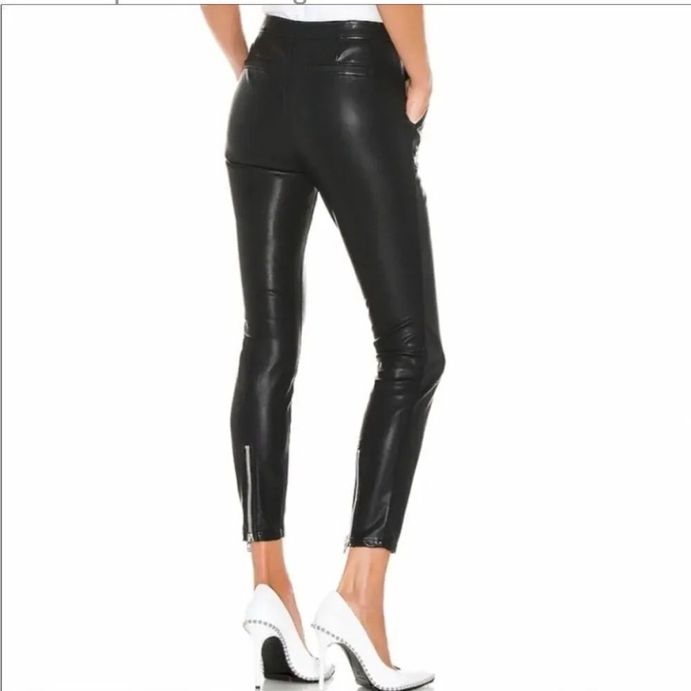 Blank NYC Black Faux Leather Cropped Ankle Pants
